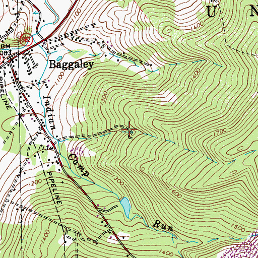 Topographic Map of Baggaley Dam, PA