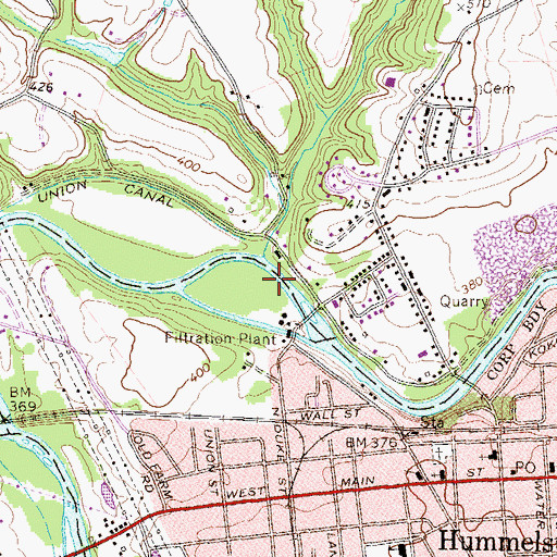 Topographic Map of Hummelstown Dam, PA