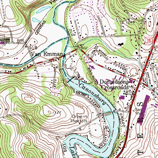 Topographic Map of Alcoa Dam, PA