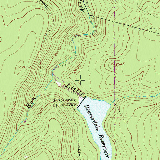 Topographic Map of Lloydell Dam, PA