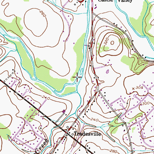 Topographic Map of Reed Dam, PA