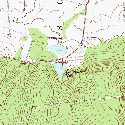 Topographic Map of Rexmont Number Two Dam, PA
