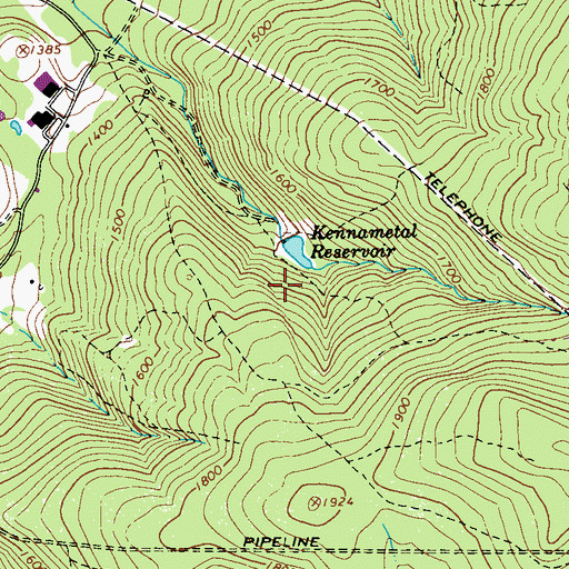 Topographic Map of Kenametal Dam, PA