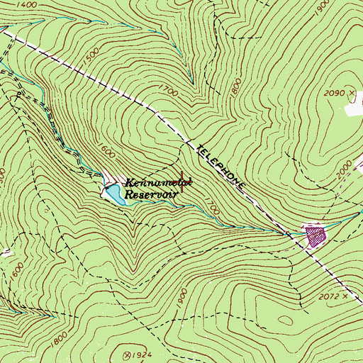 Topographic Map of Derry Rod and Gun Club Dam, PA