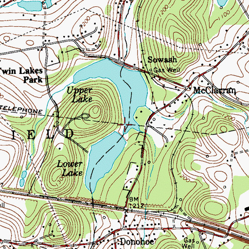 Topographic Map of Upper Donohoe Dam, PA