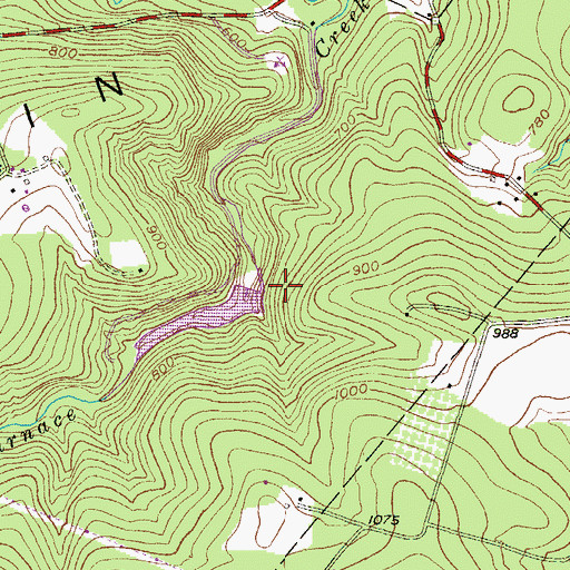 Topographic Map of Furnace Creek Dam, PA