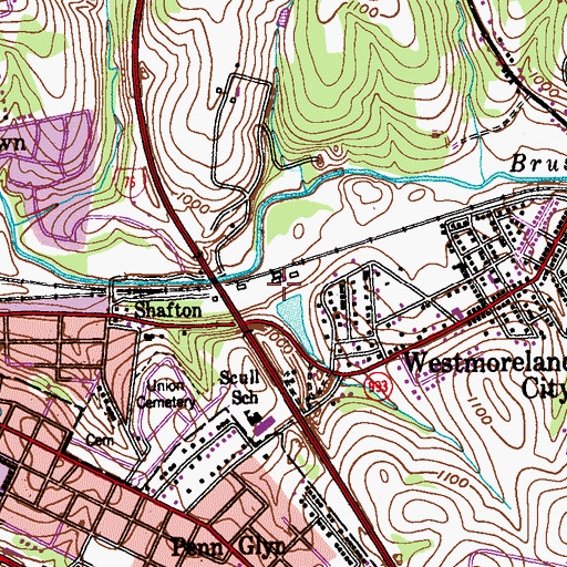 Topographic Map of Coal Dam, PA