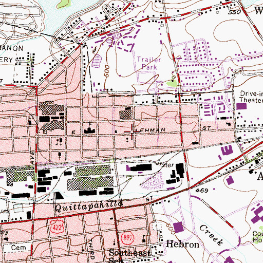 Topographic Map of Stovers Lake, PA