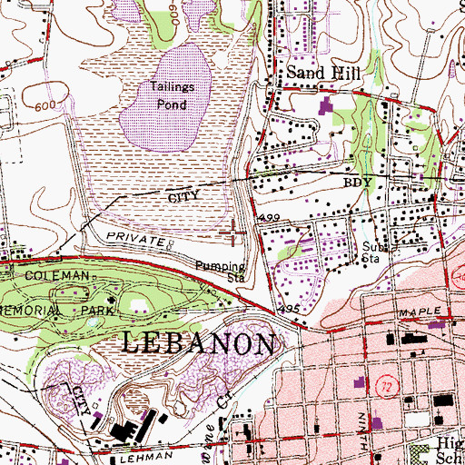 Topographic Map of Fortnas Dam, PA