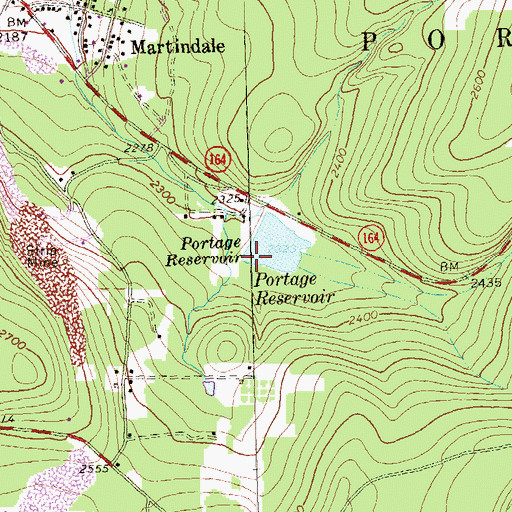 Topographic Map of Martindale Dam, PA