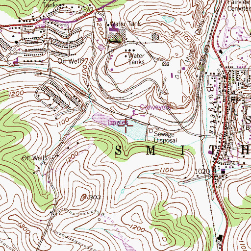 Topographic Map of Zinc Dam Reservoir, PA