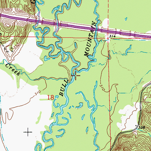 Topographic Map of Gum Creek, MS