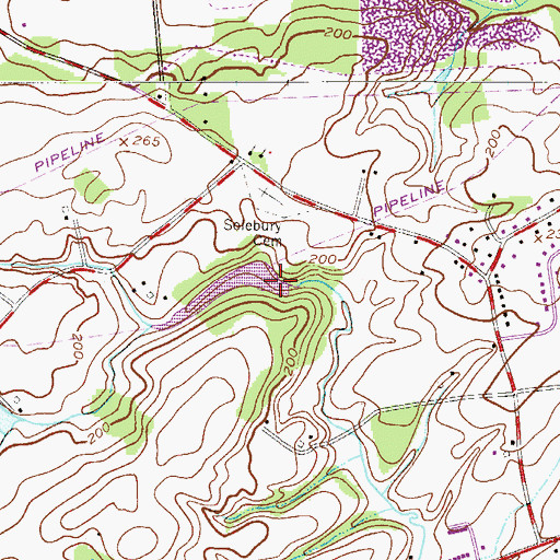 Topographic Map of Solebury Farm Dam, PA