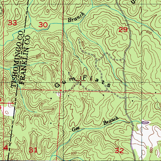 Topographic Map of Gum Flats, AL
