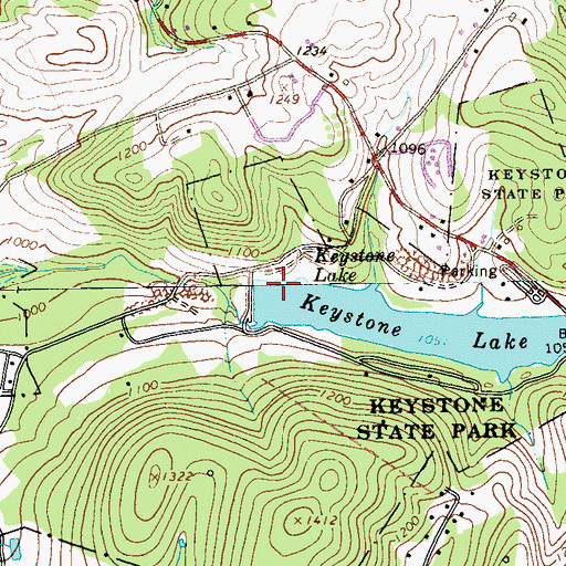 Topographic Map of Keystone Park Dam, PA