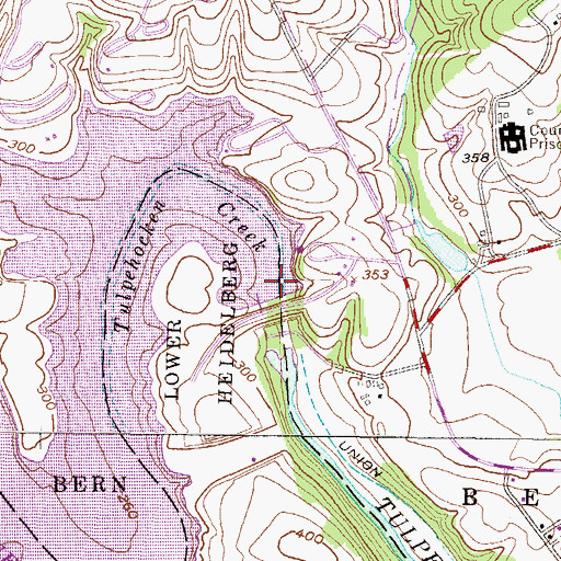 Topographic Map of Blue Marsh Dam, PA