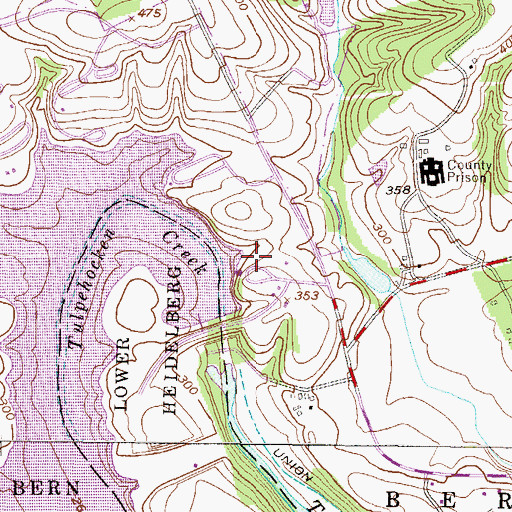 Topographic Map of Blue Marsh Dike B, PA