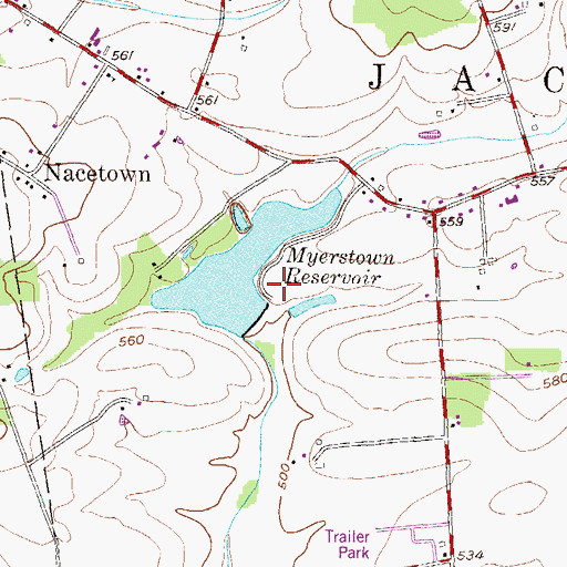 Topographic Map of Stracks Dam, PA