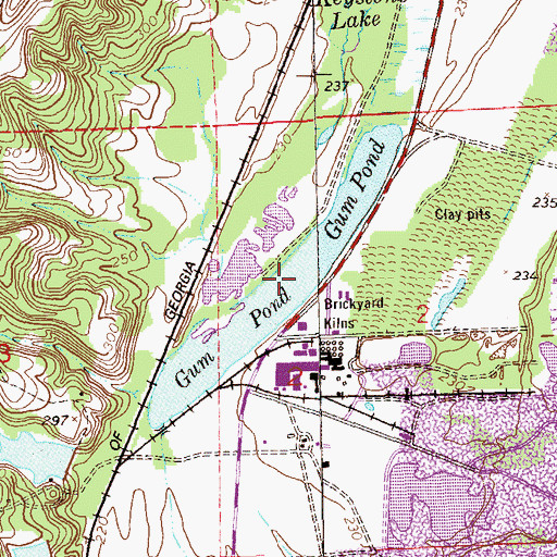 Topographic Map of Gum Pond, AL