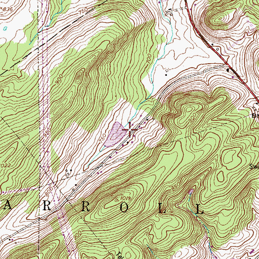 Topographic Map of Negely Dam, PA