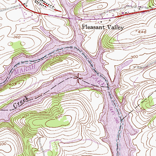 Topographic Map of Fox Lake Dam, PA