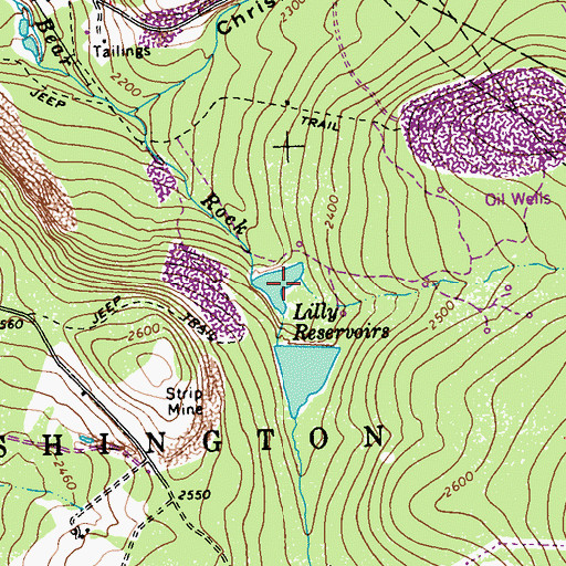 Topographic Map of Lily Number One Reservoir, PA