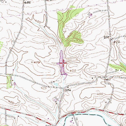Topographic Map of Palmer Pond, PA