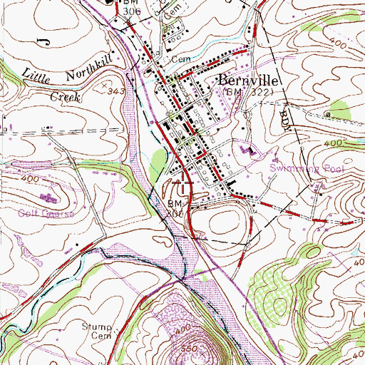 Topographic Map of Blue Marsh Bernville Levee, PA
