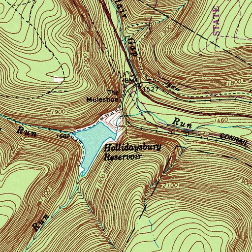 Topographic Map of Hollidaysburg Dam, PA