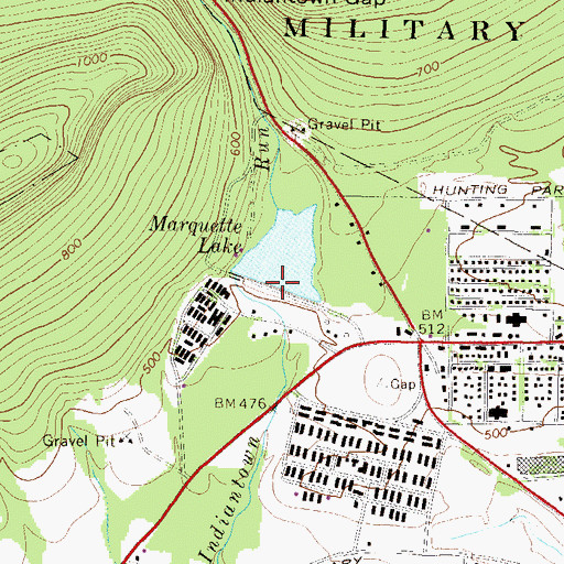 Topographic Map of Reservation Dam, PA