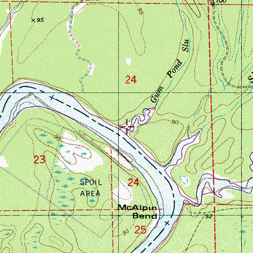 Topographic Map of Gum Pond Slough, AL