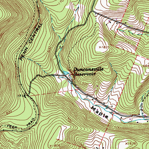 Topographic Map of Duncansville Dam, PA