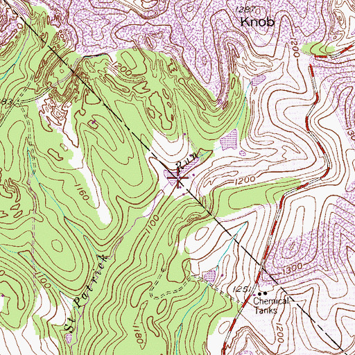 Topographic Map of Champion Number One Mine Refuse Bank Dam, PA