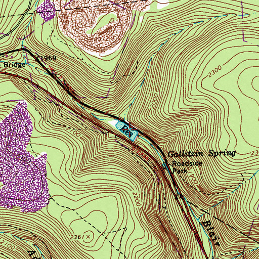 Topographic Map of Blair Gap Reservoir, PA