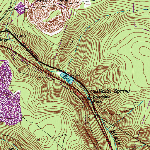 Topographic Map of Blair Gap Dam, PA