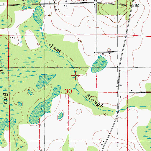 Topographic Map of Gum Slough, FL