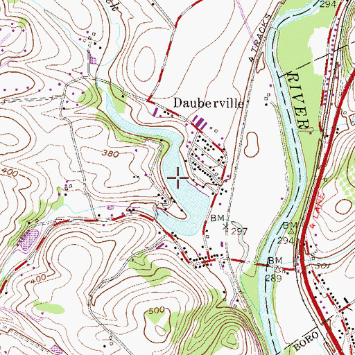 Topographic Map of Dauberville Lake, PA