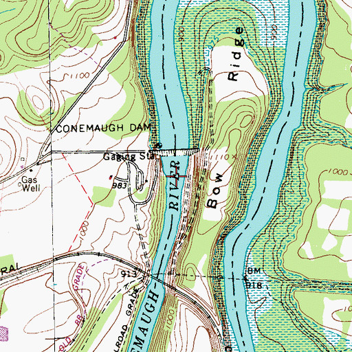 Topographic Map of Conemaugh Dam, PA