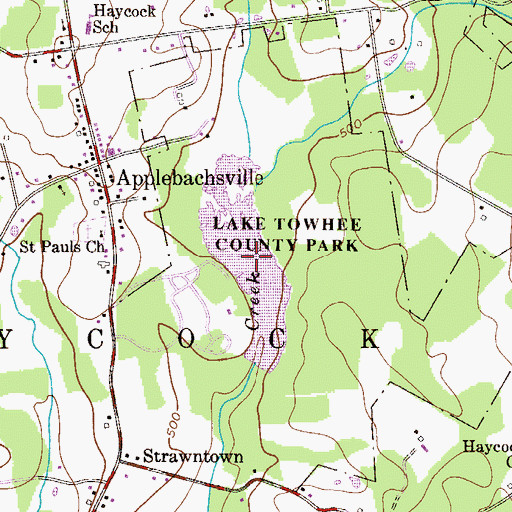 Topographic Map of Lake Towhee, PA