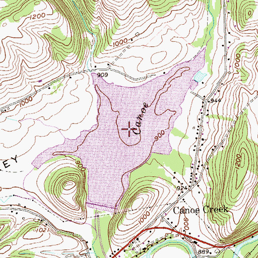 Topographic Map of Canoe Creek Lake, PA