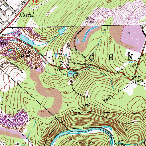 Topographic Map of Edwards Pond, PA