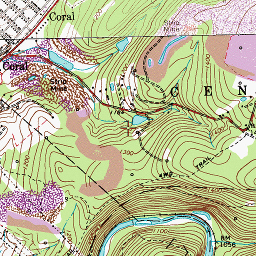 Topographic Map of Edwards Dam, PA