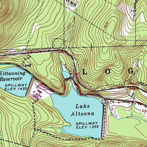 Topographic Map of Scotch Run Dam, PA