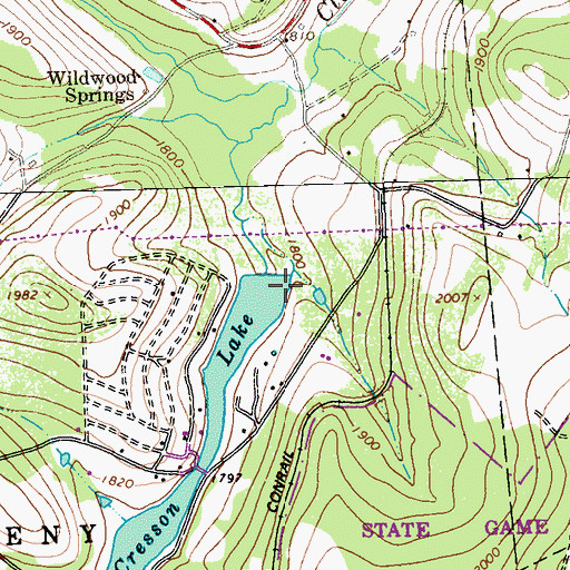 Topographic Map of Cresson Dam, PA