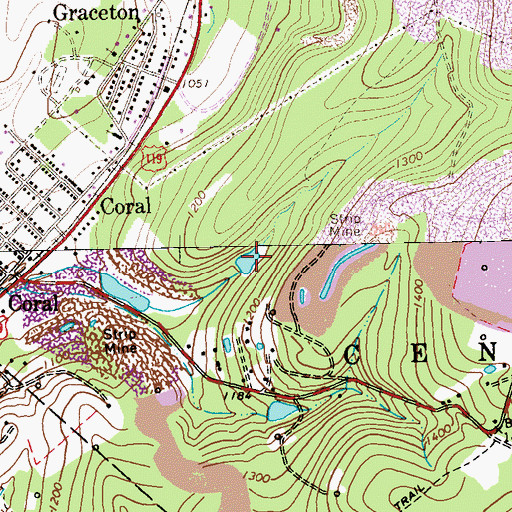 Topographic Map of Gracetown Reservoir, PA
