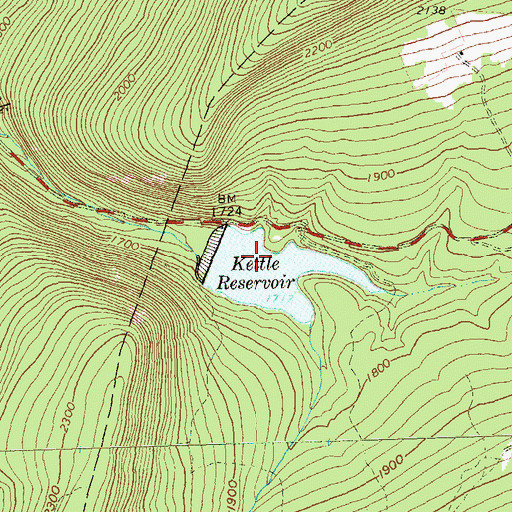 Topographic Map of Brush Mountain Dam, PA