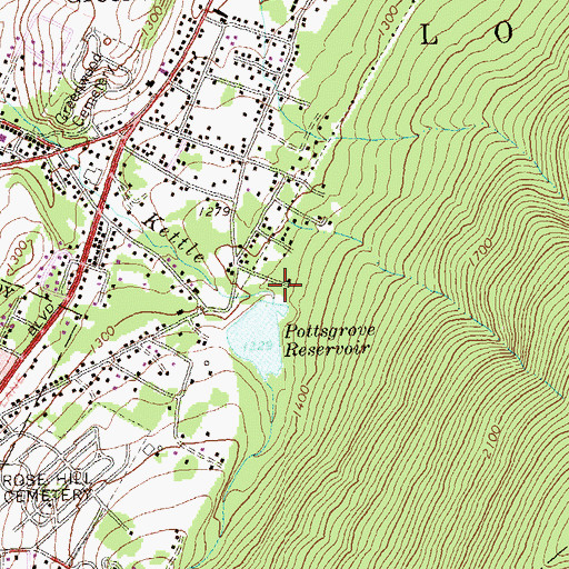 Topographic Map of Pottsgrove Dam, PA