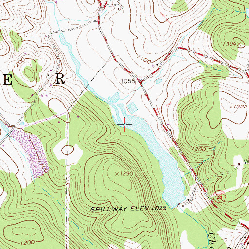 Topographic Map of Cherry Run Lake, PA
