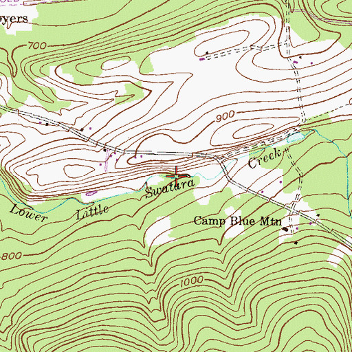 Topographic Map of Hawk Mountain Dam, PA