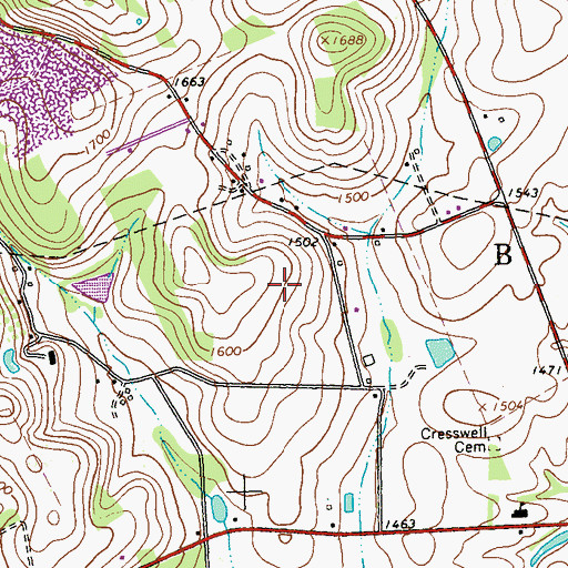 Topographic Map of Pond Number Four, PA